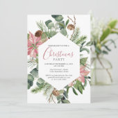 Invitation Soirée de Noël Elegant Watercolor Wreath (Debout devant)