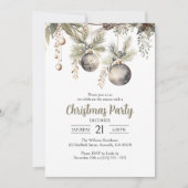 Invitation Soirée de Noël Elégante (Devant)