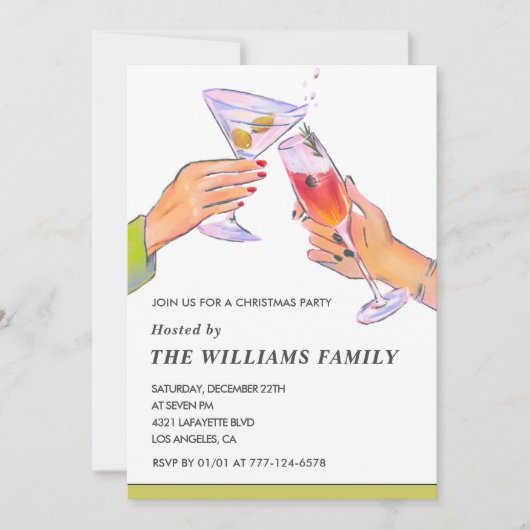 Invitation Soirée de Noël élégante (Devant)