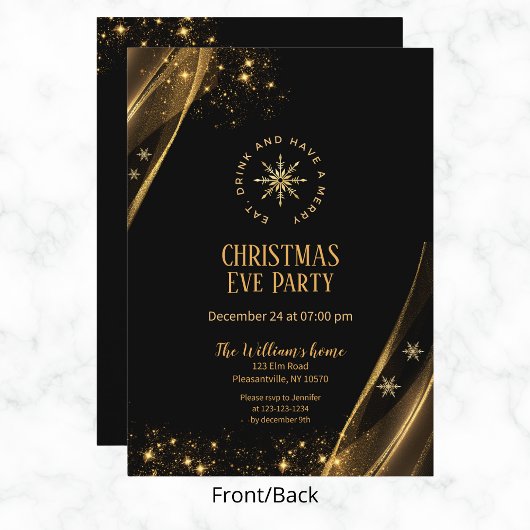Invitation Soirée de Noël élégante