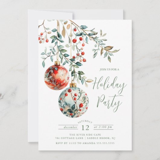 Invitation Soirée de Noël élégante (Devant)