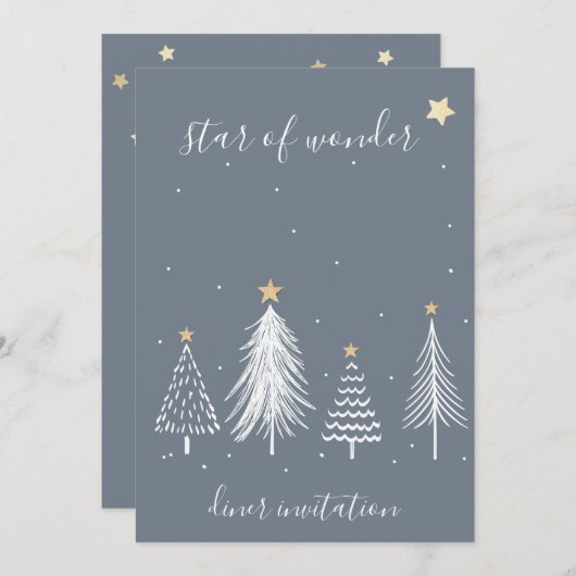 Invitation Soirée de Noël élégante (Devant / Derrière)