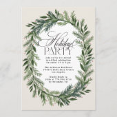 Invitation Soirée de Noël élégante à la couronne de pin class (Devant)