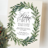 Invitation Soirée de Noël élégante à la couronne de pin class