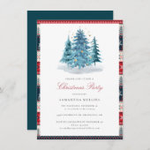 Invitation Soirée de Noël Elégante aquarelle (Devant / Derrière)