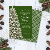 Invitation Soirée de Noël élégante Arbre vert Plaid Noël