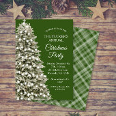 Invitation Soirée de Noël élégante Arbre vert Plaid Noël