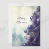 Invitation Soirée de Noël élégante aux arbres de Noël violet (Dos)