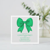 Invitation Soirée de Noël Elégante Bow Green (Debout devant)