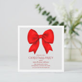 Invitation Soirée de Noël Elégante Bow Rouge (Debout devant)