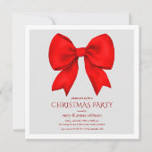 Invitation Soirée de Noël Elégante Bow Rouge (Devant)