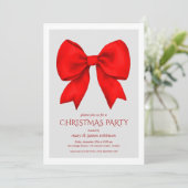 Invitation Soirée de Noël Elégante Bow Rouge (Debout devant)