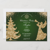 Invitation Soirée de Noël élégante classique avec ange (Devant)