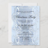 Invitation Soirée de Noël Elégante Cristal d'Argent (Devant)