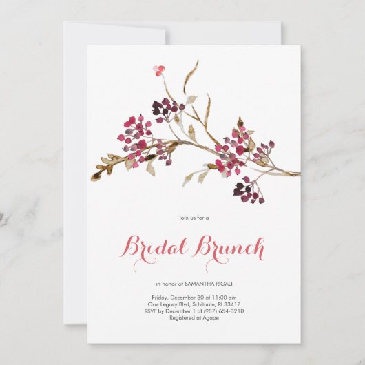 Invitation Soirée de Noël Elégante de Brunch nuptial (Devant)