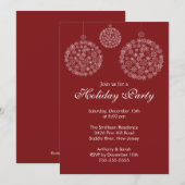 Invitation Soirée de Noël élégante en rouge et blanc (Devant / Derrière)