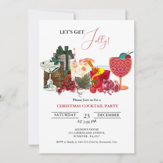 Invitation Soirée de noël élégante et chic (Devant)