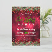 Invitation Soirée de Noël élégante et verte (Debout devant)