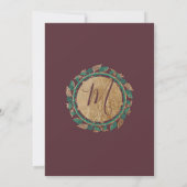 Invitation Soirée de Noël Elégante Gold Green Red Floral (Dos)