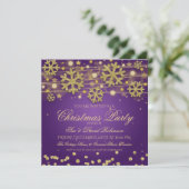 Invitation Soirée de Noël Elégante Gold & Purple (Debout devant)