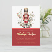 Invitation Soirée de Noël Elégante Noisette Rouge (Debout devant)