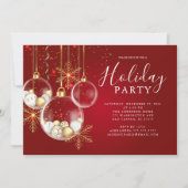 Invitation Soirée de Noël élégante Ornament d'or (Devant)