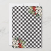 Invitation Soirée de Noël Elégante Plaid Botanical d'hiver (Dos)