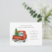 Invitation Soirée de Noël Elégante Red Truck (Debout devant)