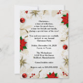 Invitation Soirée de Noël Elégante Rouge Poinsettia (Devant)