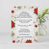Invitation Soirée de Noël Elégante Rouge Poinsettia (Debout devant)
