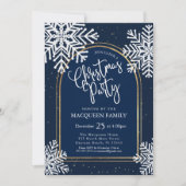 Invitation Soirée de Noël Elégante Simple Flèche de neige Gol (Devant)