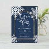 Invitation Soirée de Noël Elégante Simple Flèche de neige Gol (Debout devant)