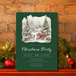 Invitation Soirée de Noël Elégante Vintage Watercolor<br><div class="desc">Vintage aquarelle de Noël invitation qui peut être personnalisée sous le design principal. L'invitation est dans un vert foncé luxueux.</div>