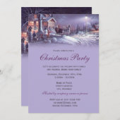 Invitation Soirée de Noël élégante violette vintage (Devant / Derrière)