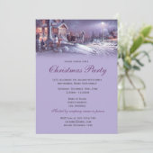 Invitation Soirée de Noël élégante violette vintage (Debout devant)