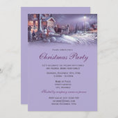 Invitation Soirée de Noël élégante violette vintage (Devant / Derrière)