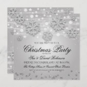 Invitation Soirée de Noël en argent (Devant / Derrière)