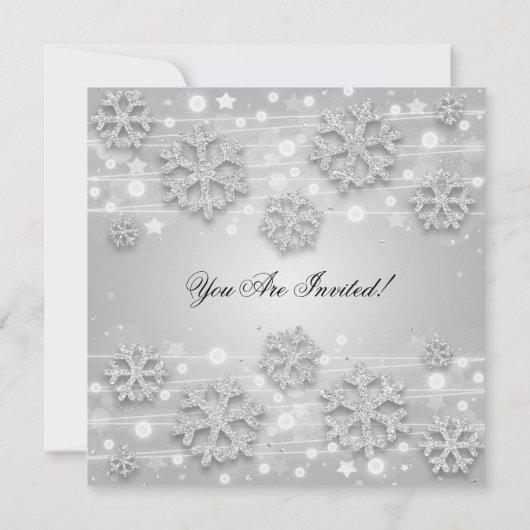 Invitation Soirée de Noël en argent (Dos)
