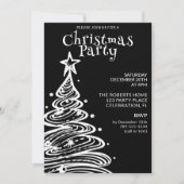 Invitation Soirée de Noël en noir et blanc (Devant)