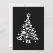 Invitation Soirée de Noël en noir et blanc (Dos)