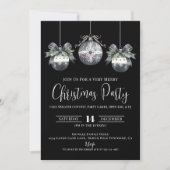 Invitation Soirée de Noël en noir et blanc (Devant)