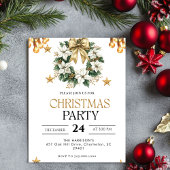 Invitation Soirée de Noël en or