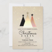 Invitation Soirée de Noël en or noir (Devant)