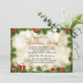 Invitation Soirée de Noël en or rouge Baubles (Debout devant)