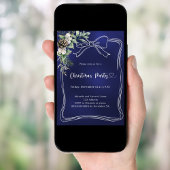 Invitation Soirée de Noël en pin bleu