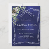 Invitation Soirée de Noël en pin bleu (Devant)