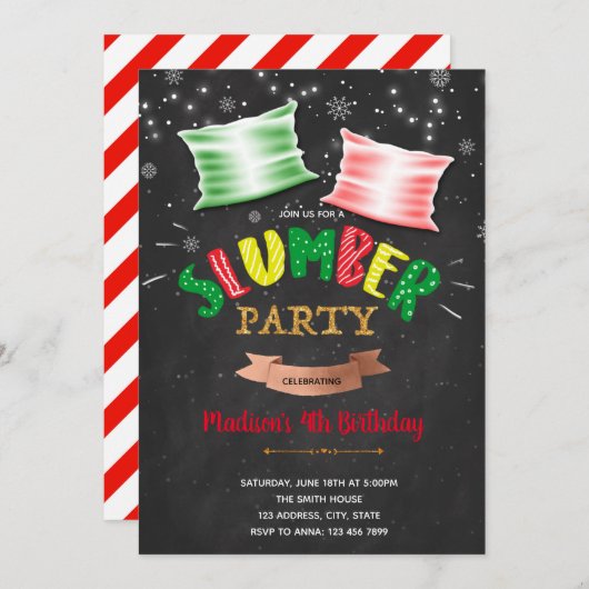 Invitation Soirée de Noël en sommeil (Devant / Derrière)