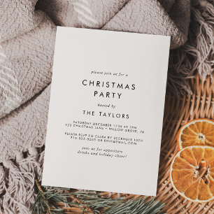 Invitation Soirée de Noël en typographie chic