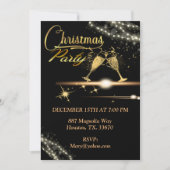 Invitation Soirée de Noël en verre de Champagne (Devant)