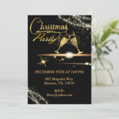 Invitation Soirée de Noël en verre de Champagne (Debout devant)